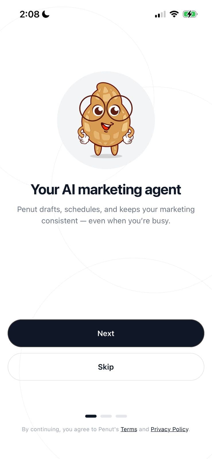 Center phone screen content